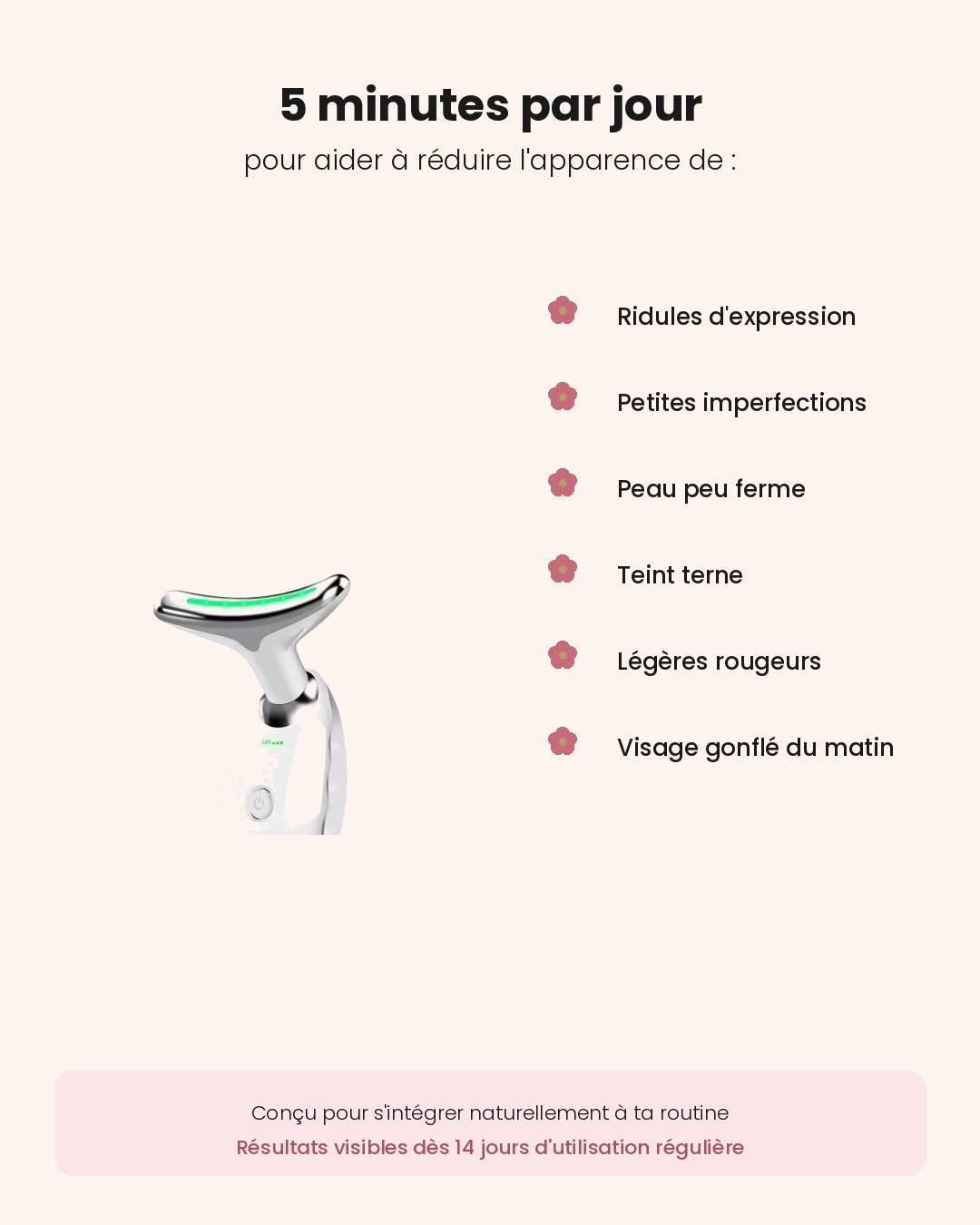 BeautyFace benefices apparence-safe - eclat tonus 5 minutes
